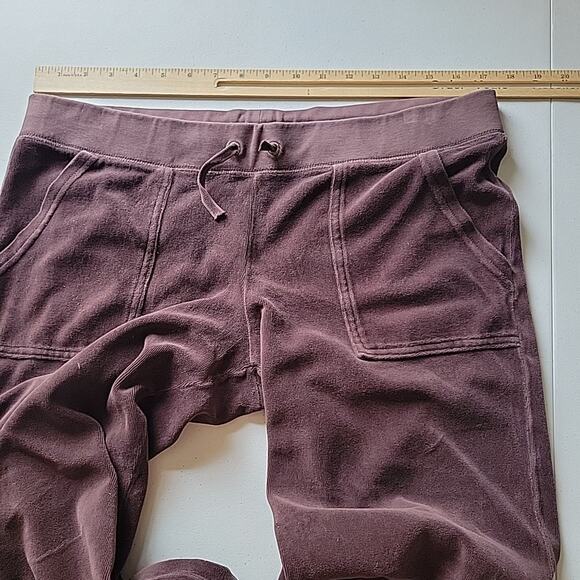 Juicy Couture Vintage Low Rise Drawstring Chocolatte Brown Velour Track Pants - Picture 7 of 11